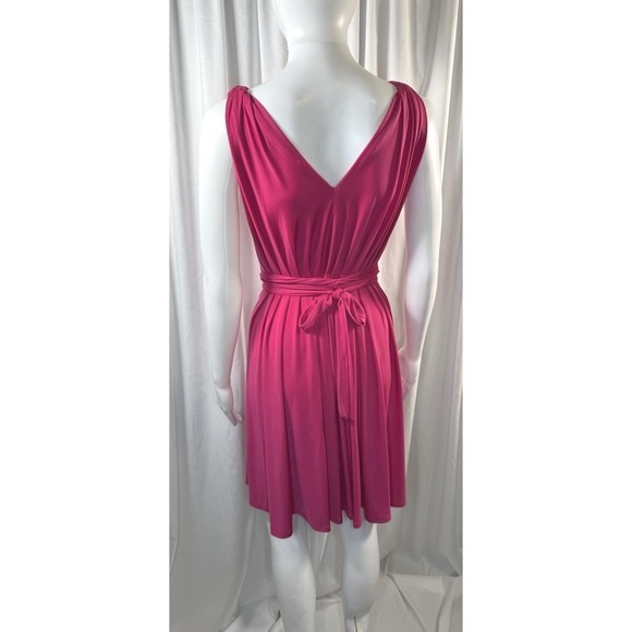 Express Pink‎ V Neck Sleeveless Empire Waist Midi Dress M Glam Party 83-02 - Picture 13 of 14
